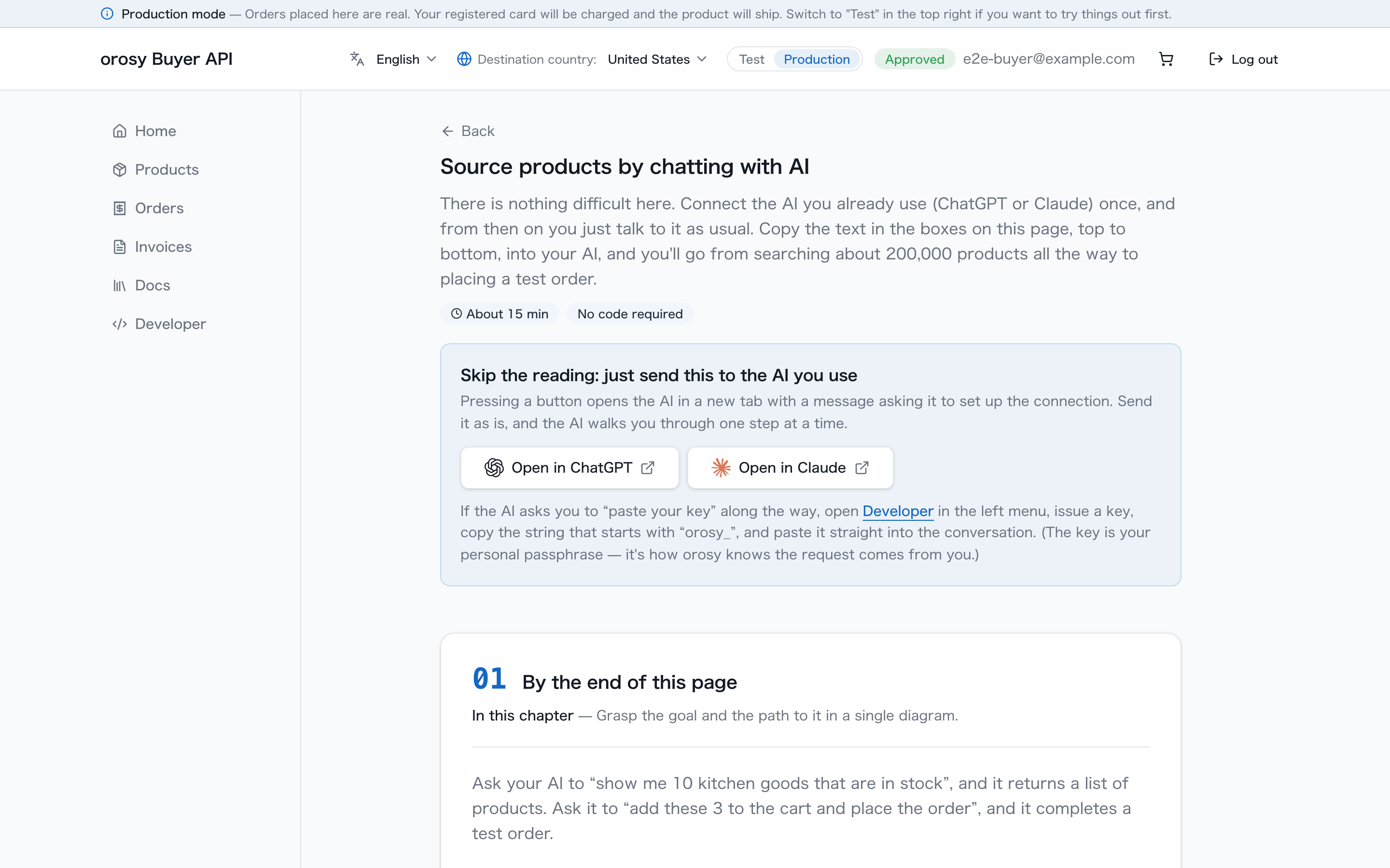 Buyer portal guide to connecting ChatGPT or Claude